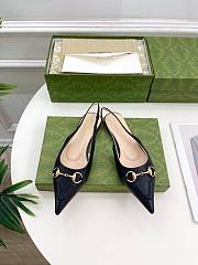 Gucci Flat Black Slingback Pumps - 1