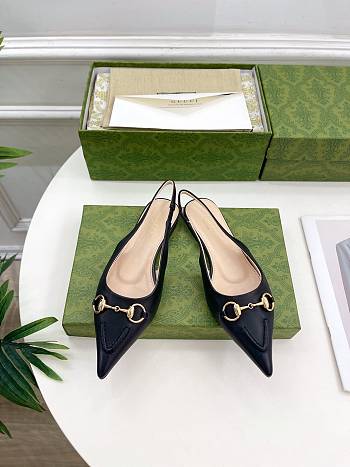 Gucci Flat Black Slingback Pumps