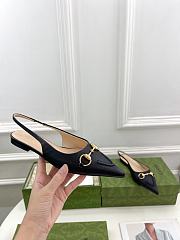 Gucci Flat Black Slingback Pumps - 2