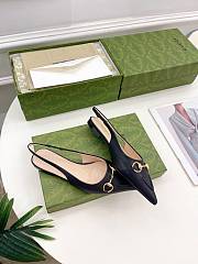 Gucci Flat Black Slingback Pumps - 3