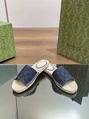 Gucci Slide Espadrille With GG Crystals - 3