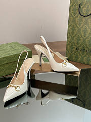 Gucci 10mm White Slingback Pumps - 4