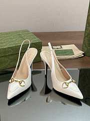 Gucci 10mm White Slingback Pumps - 2