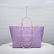 Chanel Shopping Tote Bag Purple 38x29x17cm - 1