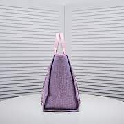 Chanel Shopping Tote Bag Purple 38x29x17cm - 4