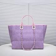 Chanel Shopping Tote Bag Purple 38x29x17cm - 3