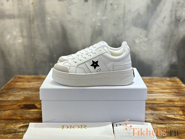 Dior Star Platform Sneaker White Calfskin Suede - 1
