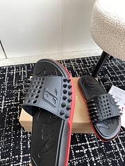 Christian Louboutin Red Take It Easy Spiked Slides - 3