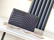 YSL Envelope Chain Wallet Black Gold Hardware 22.5x14x4cm - 4