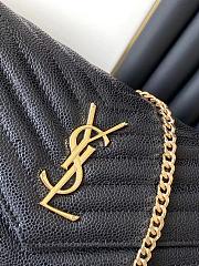 YSL Envelope Chain Wallet Black Gold Hardware 22.5x14x4cm - 2