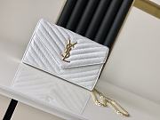 YSL Envelope Chain Wallet White Gold Hardware 22.5x14x4cm - 1