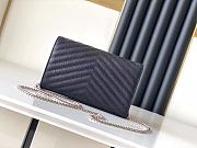 YSL Envelope Chain Wallet Black Silver Hardware 22.5x14x4cm - 6