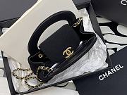 Chanel Kelly Bag Black Fabric Gold 19x13x7cm - 6