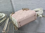 Dior Mini Lady Bag Two-Tone Latte Powder Pink 17 x 15 x 7 cm - 5