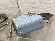 Dior Mini Lady Bag Two-Tone Sky Blue Steel Gray 17 x 15 x 7 cm - 6