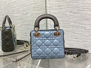 Dior Mini Lady Bag Two-Tone Sky Blue Steel Gray 17 x 15 x 7 cm - 2