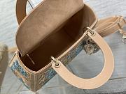 Dior Medium Lady Bag Beige Calfskin Multicor 24cm - 2