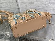 Dior Medium Lady Bag Beige Calfskin Multicor 24cm - 3