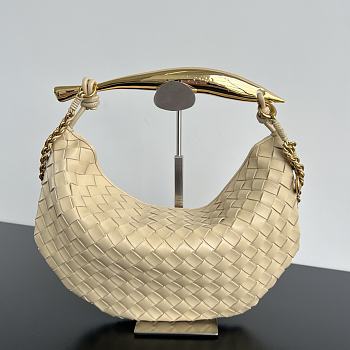 Bottega Veneta Sardine Top Handle Bag Beige 33x20x4cm