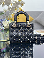 Dior Small Lady Bag Black Gold-Finish Zodiac 20 x 17 x 8 cm - 4