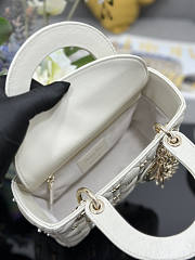 Dior Small Lady Bag White Gold-Finish Zodiac 20 x 17 x 8 cm - 6