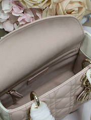 Dior Small Lady Bag Two-Tone Latte Powder Pink 20cm - 6