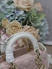 Dior Small Lady Bag Two-Tone Latte Powder Pink 20cm - 4