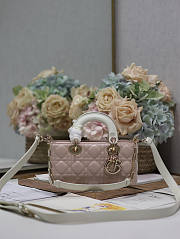 Dior Small Lady D-joy White Pink 22x12x6cm - 1