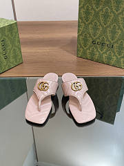 Gucci Women's Pink Double G Thong Sandals - 4