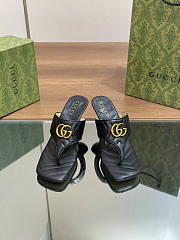 Gucci Women's Double G Thong Sandals Black Heel 5.5cm - 3