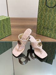 Gucci Women's Double G Thong Sandals Pink Heel 5.5cm - 4