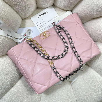 Chanel Tote Bag Leather In Pink 41x24x10cm