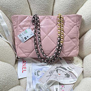 Chanel Tote Bag Leather In Pink 41x24x10cm - 4