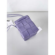 Bottega Veneta Cassette Cross-Body Bucket Bag Purple 19x14x13cm - 5