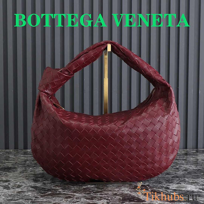 Bottega Veneta Small Jodie Intrecciato Leather Shoulder Bag Red 48x40x16cm - 1