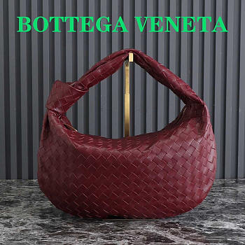 Bottega Veneta Small Jodie Intrecciato Leather Shoulder Bag Red 48x40x16cm