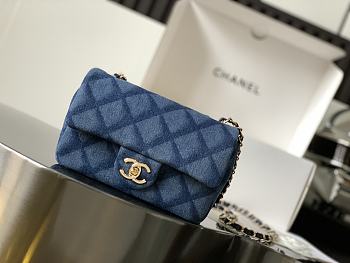 Chanel Small Flap Bag Denim Gold 20cm