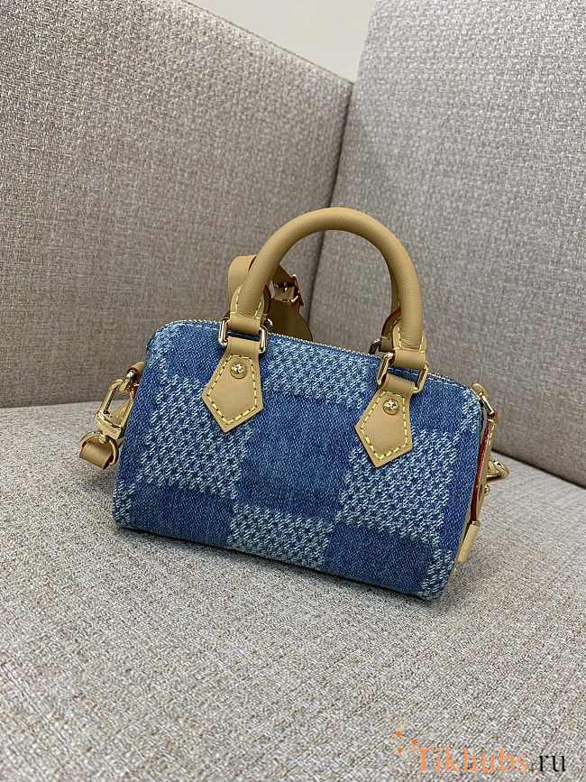 Louis Vuitton LV Nano Speedy Bag Denim 18x12x9cm - 1