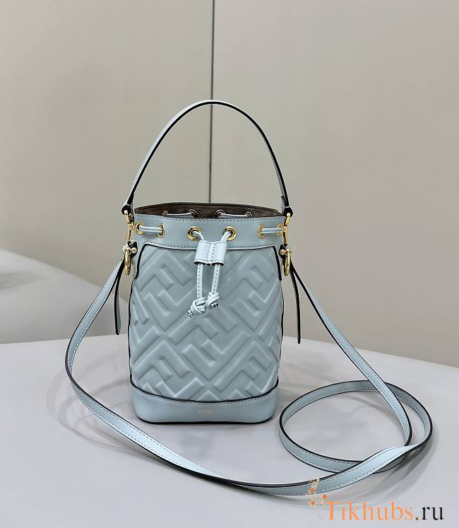 Fendi Mon Tresor Light Blue Leather FF Motif 18x12x14cm - 1