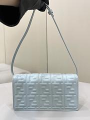 Fendi Baguette Bag Light Blue Chain 21x5x11.5cm - 3