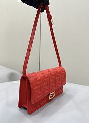 Fendi Baguette Bag Red Chain 21x5x11.5cm - 4