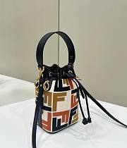 Fendi Mon Tresor Multicolor Canvas Mini Bag Orange 18x12x10cm - 2