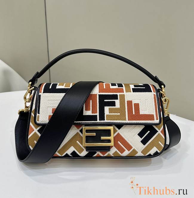 Fendi Baguette Multicolor Canvas Bag FF 27x15x6cm - 1