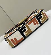 Fendi Baguette Multicolor Canvas Bag FF 27x15x6cm - 4