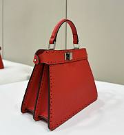 Fendi Peekaboo Iseeu Bag Red 20x11x15cm - 5