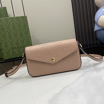 Gucci GG Super Mini Shoulder Bag Rose Pink 21x13.5x3cm