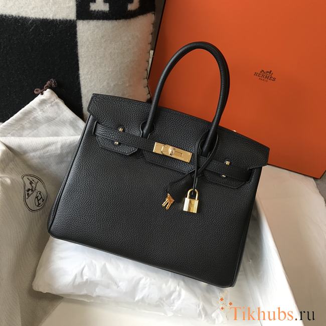 Hermes Birkin 30 Bag Black Togo Gold 30cm - 1