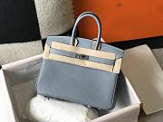 Hermes Birkin 25 Bag Light Blue Togo Silver 25cm - 1