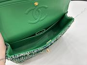 Chanel Medium Flap Bag Green Tweed 25cm - 6