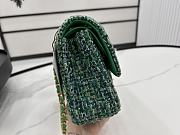 Chanel Medium Flap Bag Green Tweed 25cm - 5